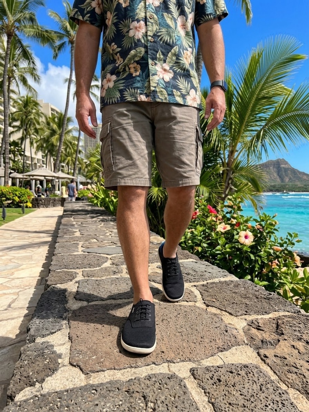 Men’s Olukai Nohea Mock No Tie Boat Shoes in Black Colorway Size 9.5